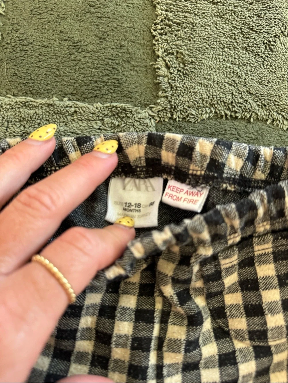 Zara Black and cream Gingham Baby Leggings